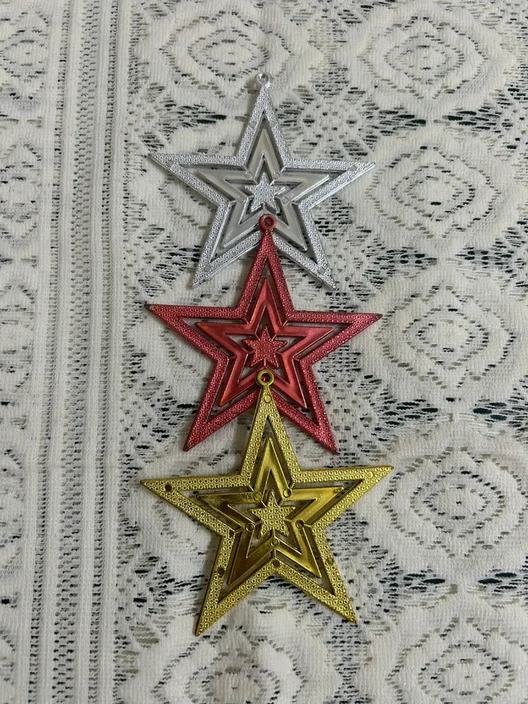 Christmas Tree Decoration (3 Pcs Glitter Star) 4.webp