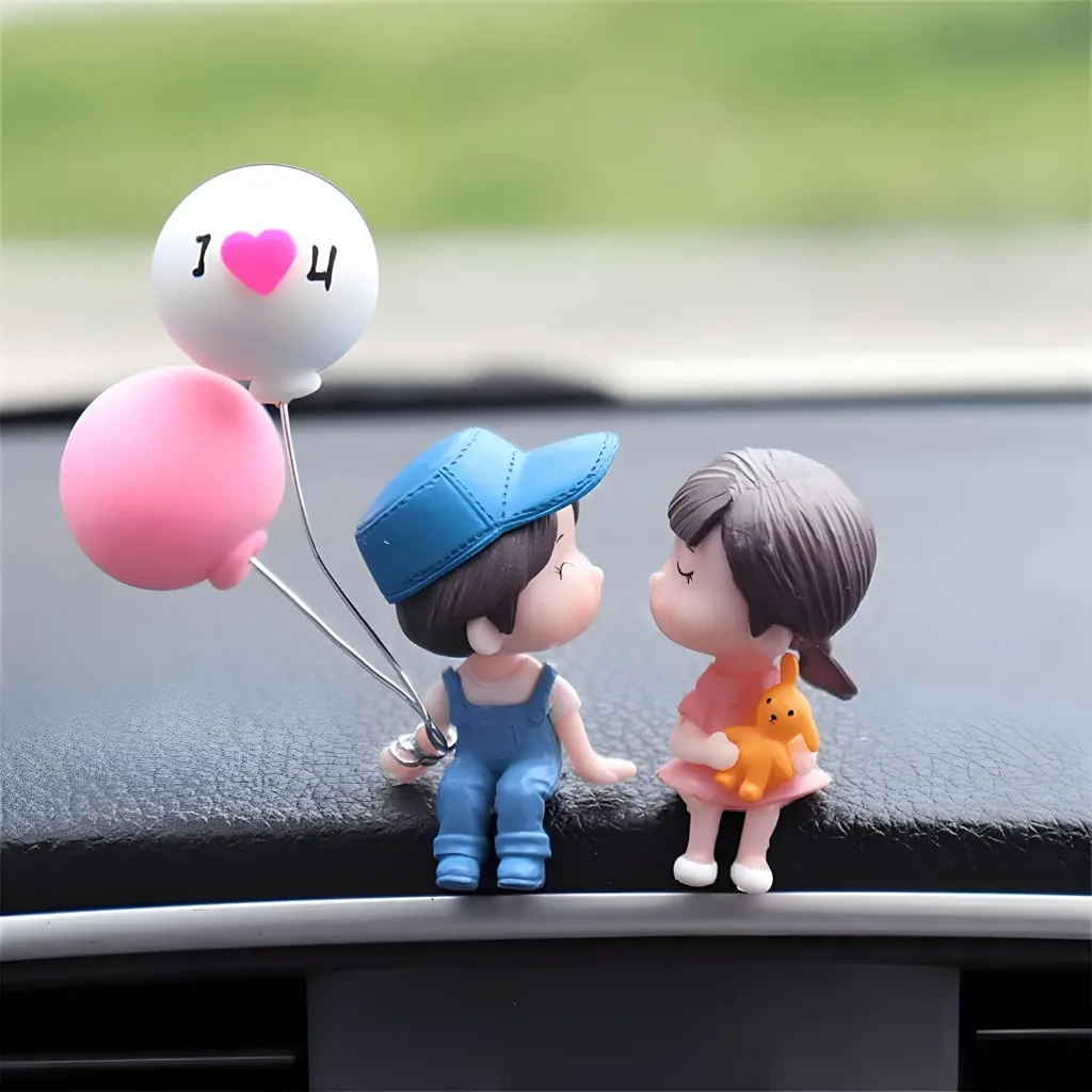 Cute Cartoon Couple for Car Dashboard or Home 1.webp