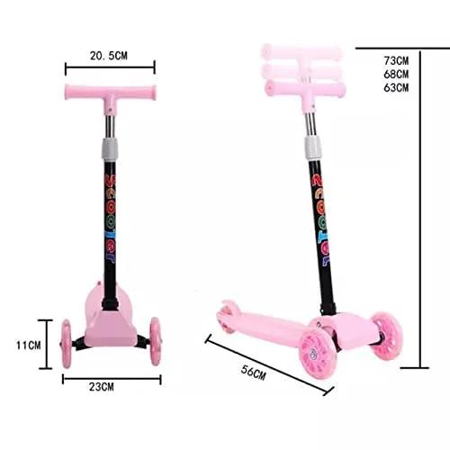 Foldable Scooter Cycle with LED Light Wheels and Height Adjustable Handle for Boys & Girls (Random Color) 6.webp