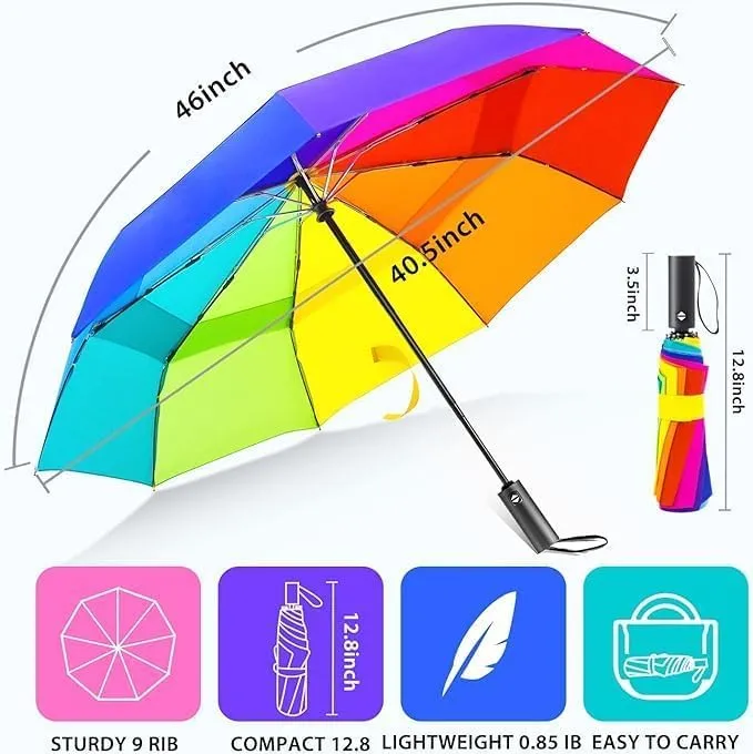 Auto Open Close Rainbow Umbrella 4.webp