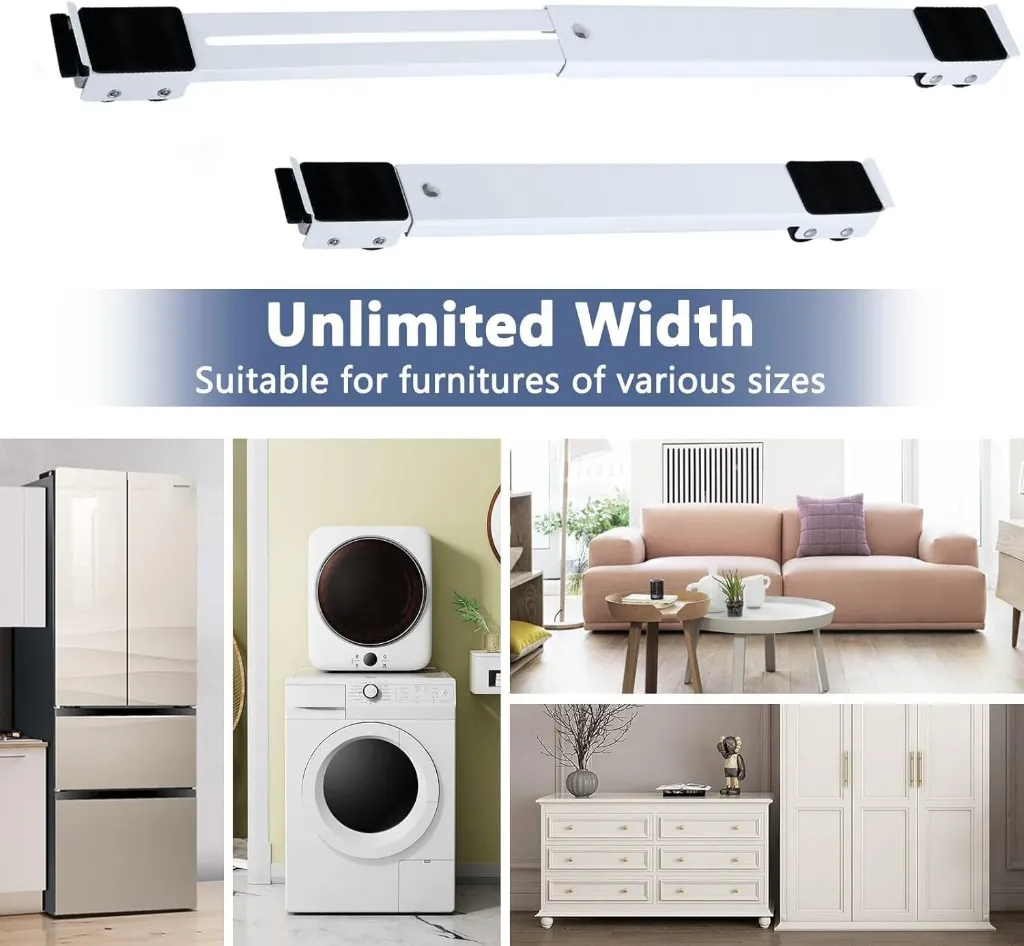 Adjustable Heavy Duty Appliance Roller Stand with Lifting Tool for Washing Machine & Refrigerator (2 Pcs) 6.webp