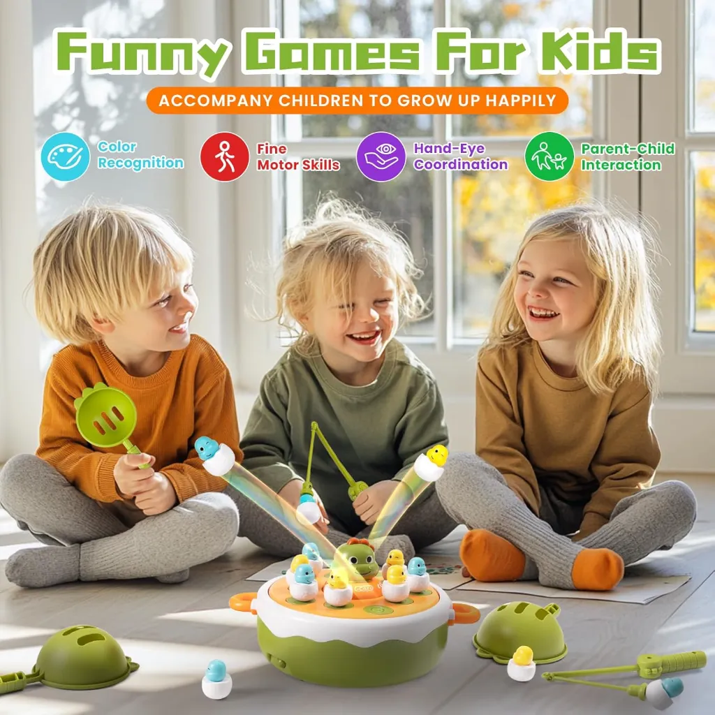 Dinosaur Fishing Turntable Game – Interactive Rotating Fishing Board Game for Kids 3.webp