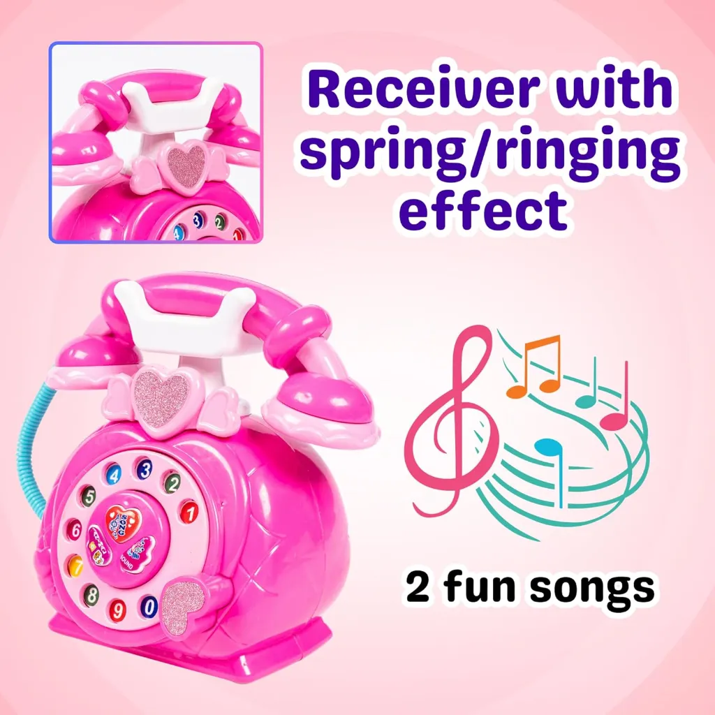 Musical Dial Telephone Toy for Kids – Educational Pretend Play Phone with Music, Lights, Animal Sounds & Number Dial  Safe & Durable Learning Toy for Toddlers  3.webp