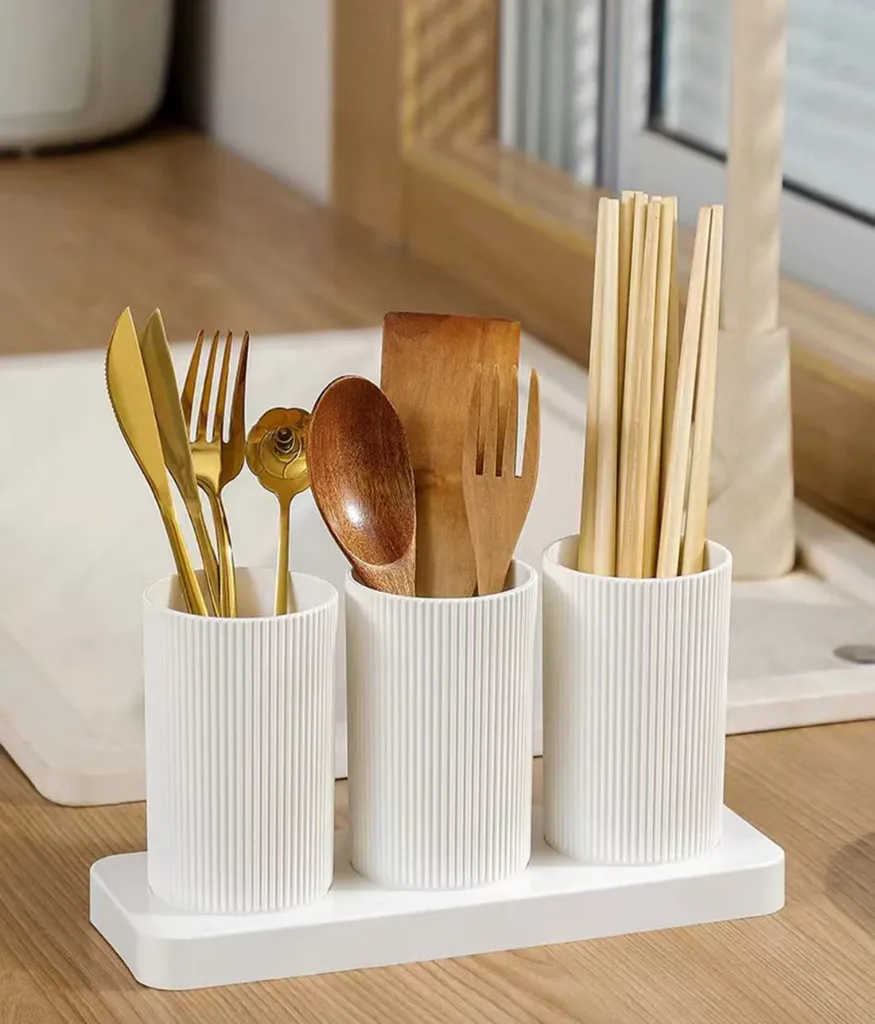 Plastic Cutlery Holder with base tray 2.webp