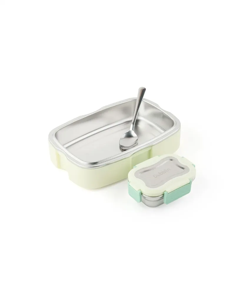 Dubblin Stainless Steel Insulated Lunch Box  Leak-Proof  BPA-Free  850 ml with steel container  Model - HARRY  5.webp