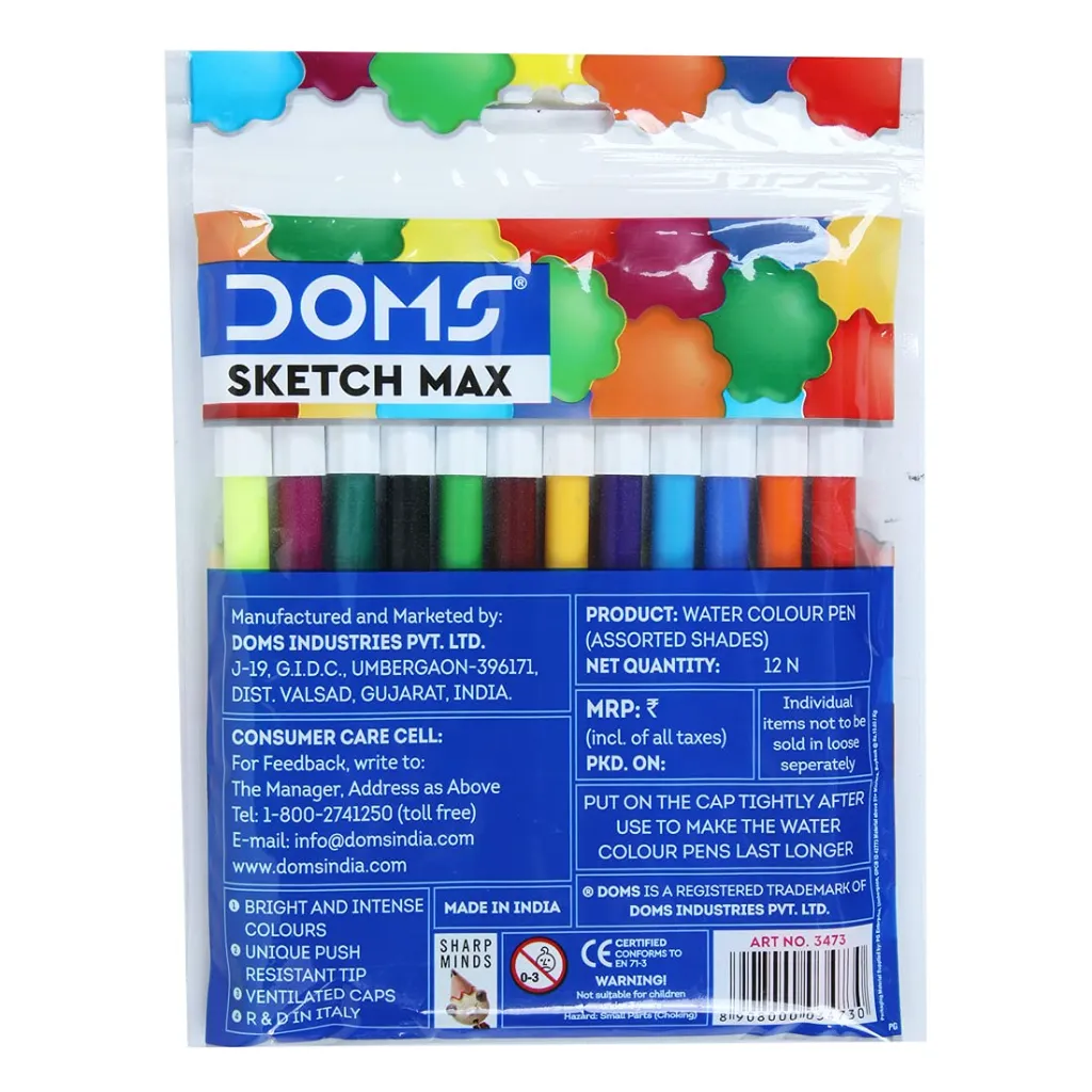 Doms Sketch Max Water Colour Sketch Pens (12 Shades) 3.webp