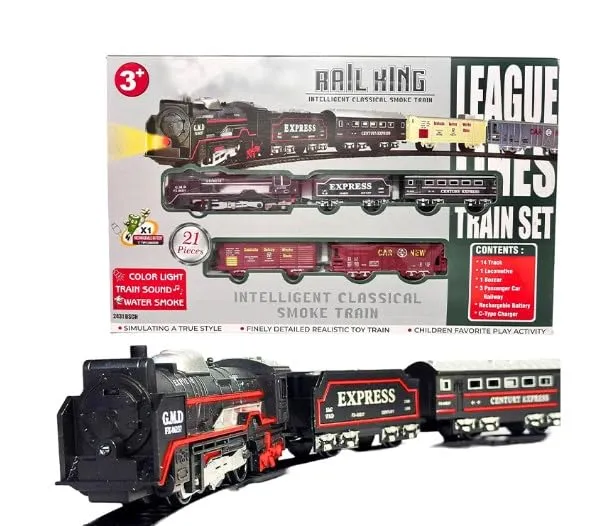 Rail King 21 Piece Electric Train Set for Kids  2.webp