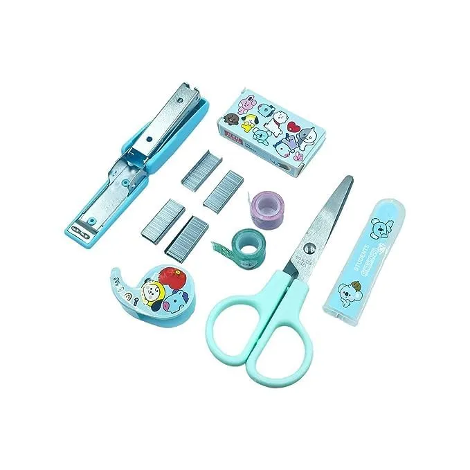 Stationery Kit Set - Mini Stapler with 10 Staples, Scissors, 2 Washi Tapes & Tape Dispenser (CD9667) 2.webp