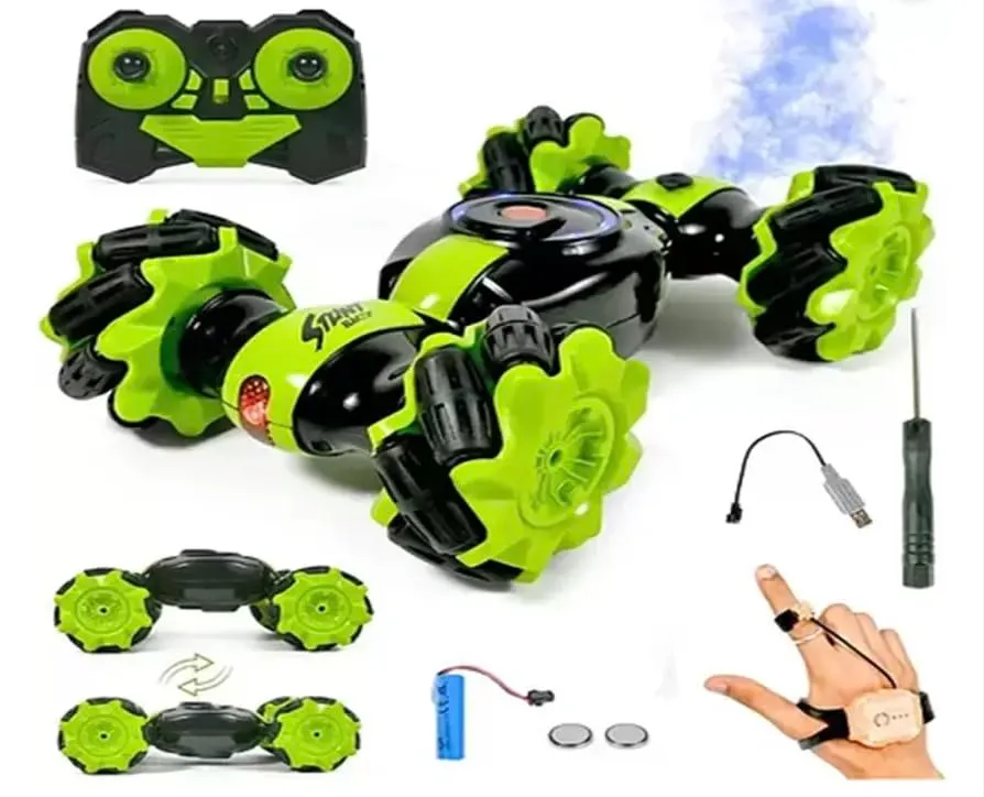 Twist Car 360° Flip RC Stunt Car with Gesture Sensor Watch Control, Lights & Music, 2.4GHz Deformation Drift Vehicle for Kids 3.webp