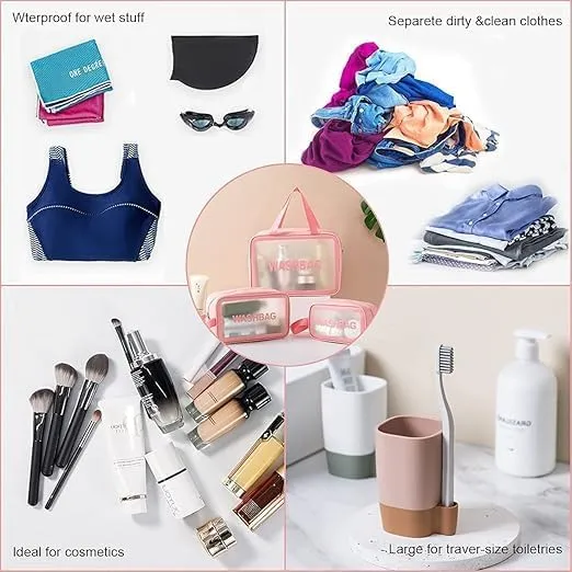 3 Pcs Wash Bag (Cosmetic Bag) Assorted Colors 4.webp