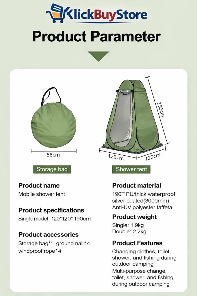 Portable Changing Tent  Foldable Polyester Outdoor Shower, Dressing Room & Camping Toilet Tent 4.webp