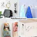 Curtain Rod Brackets (Pack of 2)  Self Adhesive Adjustable Curtain Rod Holder Hooks  Nail-Free Wall Mount Curtain Hangers 3.webp