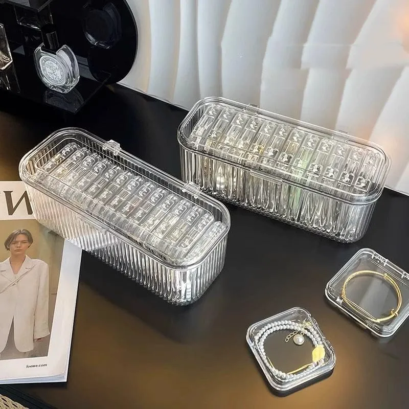 Acrylic Jewelry Organizer Box Set - 10 Pcs Portable Anti-Oxidation Storage Boxes for Earrings, Rings, Necklace & Watch - Transparent Jewelry Case for Women & Girls 4.webp