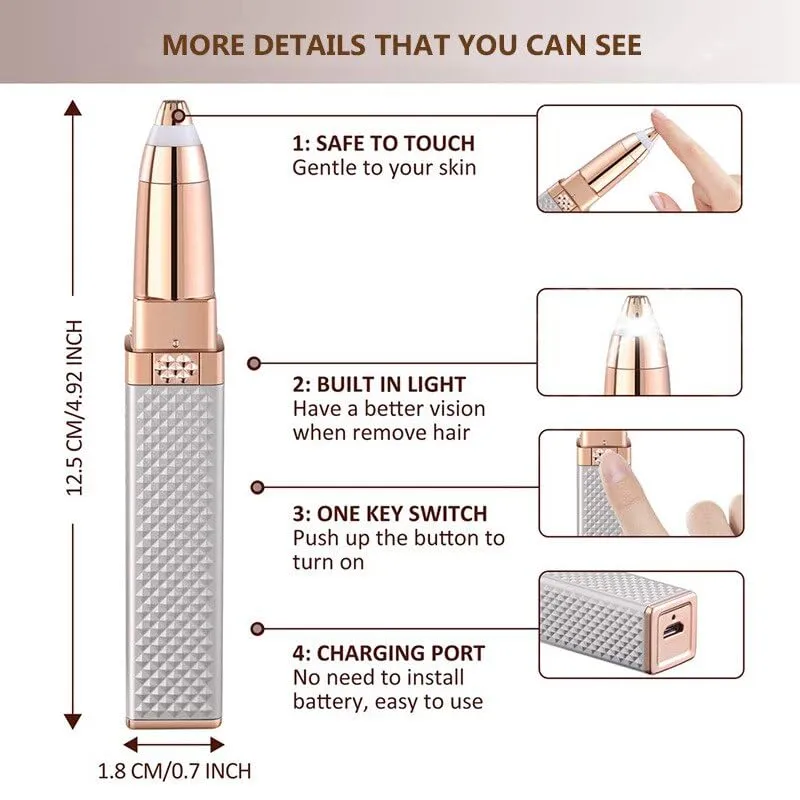 Facial Hair Remover Trimmer - Eyebrow, Upper Lip, Nose & Face Hair Removal Machine 2.webp