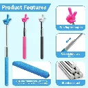 Khujli Stick Back Scratcher & Hand Pointer - Telescopic Stainless Steel Extendable Teaching Stick with Hand Shape - 1 Pc (Multicolor) 4.webp