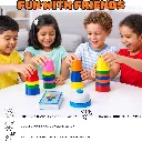 Cup Stacking Battle Game for Kids - Color Matching Puzzle with Bell - Fast Brain Game with Challenge Cards - Educational Montessori Toy 5.webp