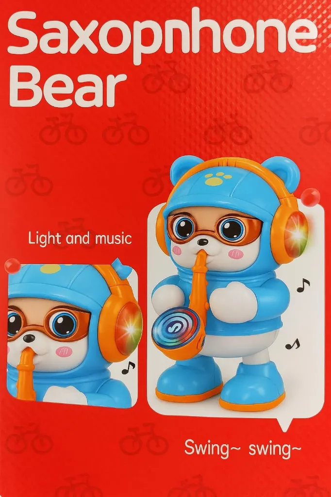Musical Saxophone Bear Toy with Lights & Dancing Action for Kids 4.webp