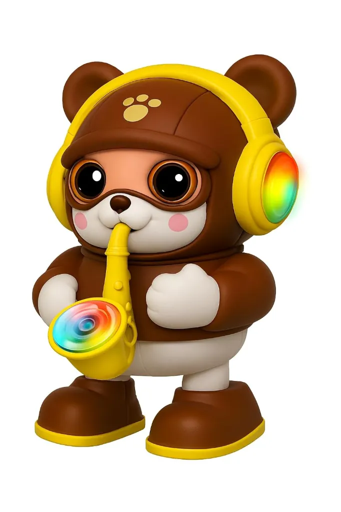 Musical Saxophone Bear Toy with Lights & Dancing Action for Kids 6.webp