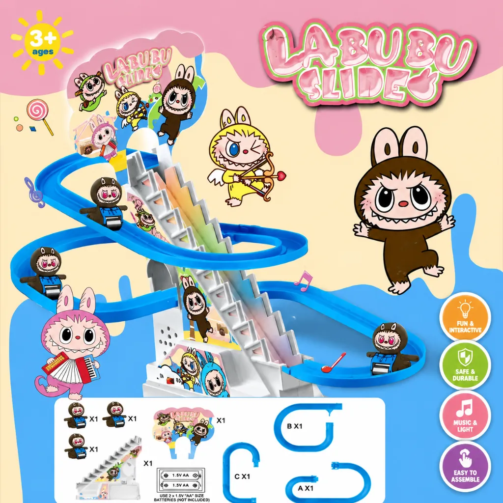 Stair Climbing Track Slide Toy with Lights & Music.webp