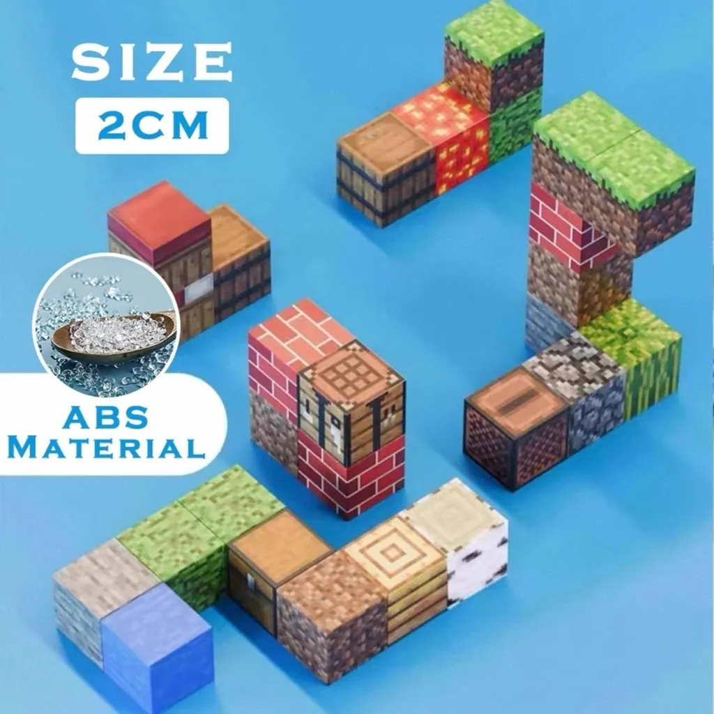 Minecraft Magnetic Building Blocks Set (27 Pcs Magnetic Construction Cubes) 6.webp