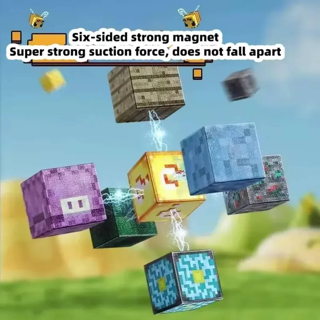 Minecraft Magnetic Building Blocks Set (27 Pcs Magnetic Construction Cubes) 4.webp