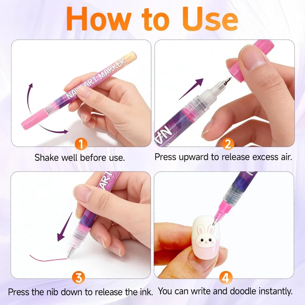 Nail Art Marker Pen Set (12 Colours, 0.5mm) 3.webp