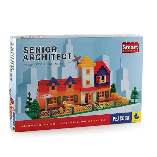 Peacock Smart Blocks Set - Senior Architect (610 Pcs Lego) - Interlocking Building and Construction Blocks 3.webp