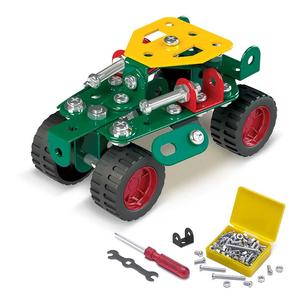 Zephyr Mechanix Battle Station Metal Construction Set for Kids (9 Models, 95 Pieces) - STEM Learning Educational Building Toy Kit - Age 7+ Years 2.webp