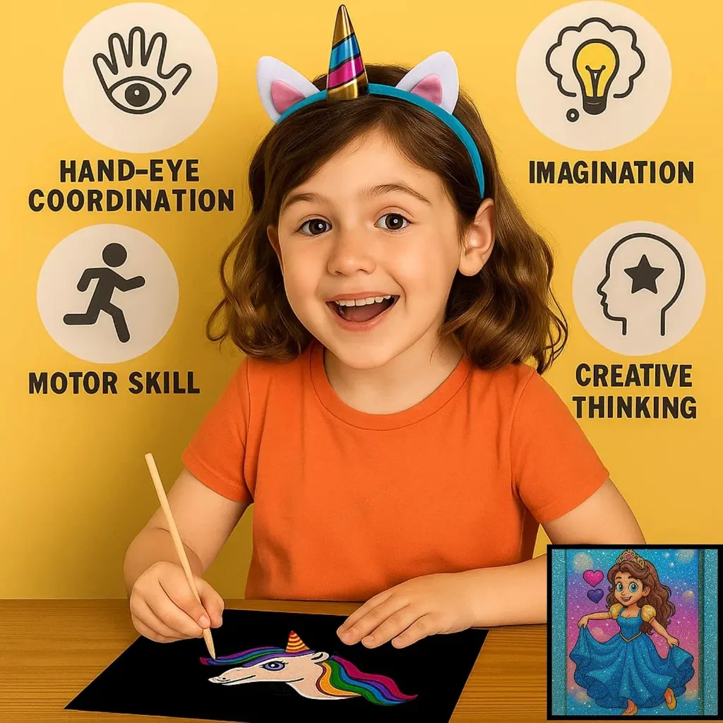 DIY Magical Scratch Art (Unicorn & Princess) 8.webp