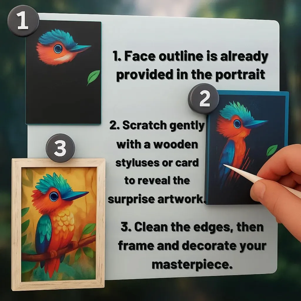 DIY Magical Scratch Art (Animals & Birds) 4.webp