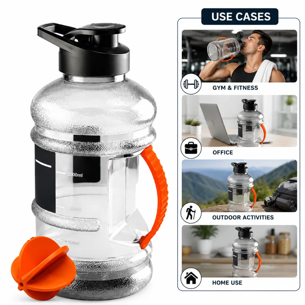 Gym Gallon Water Bottle and Shaker (1500 ml) 2.webp