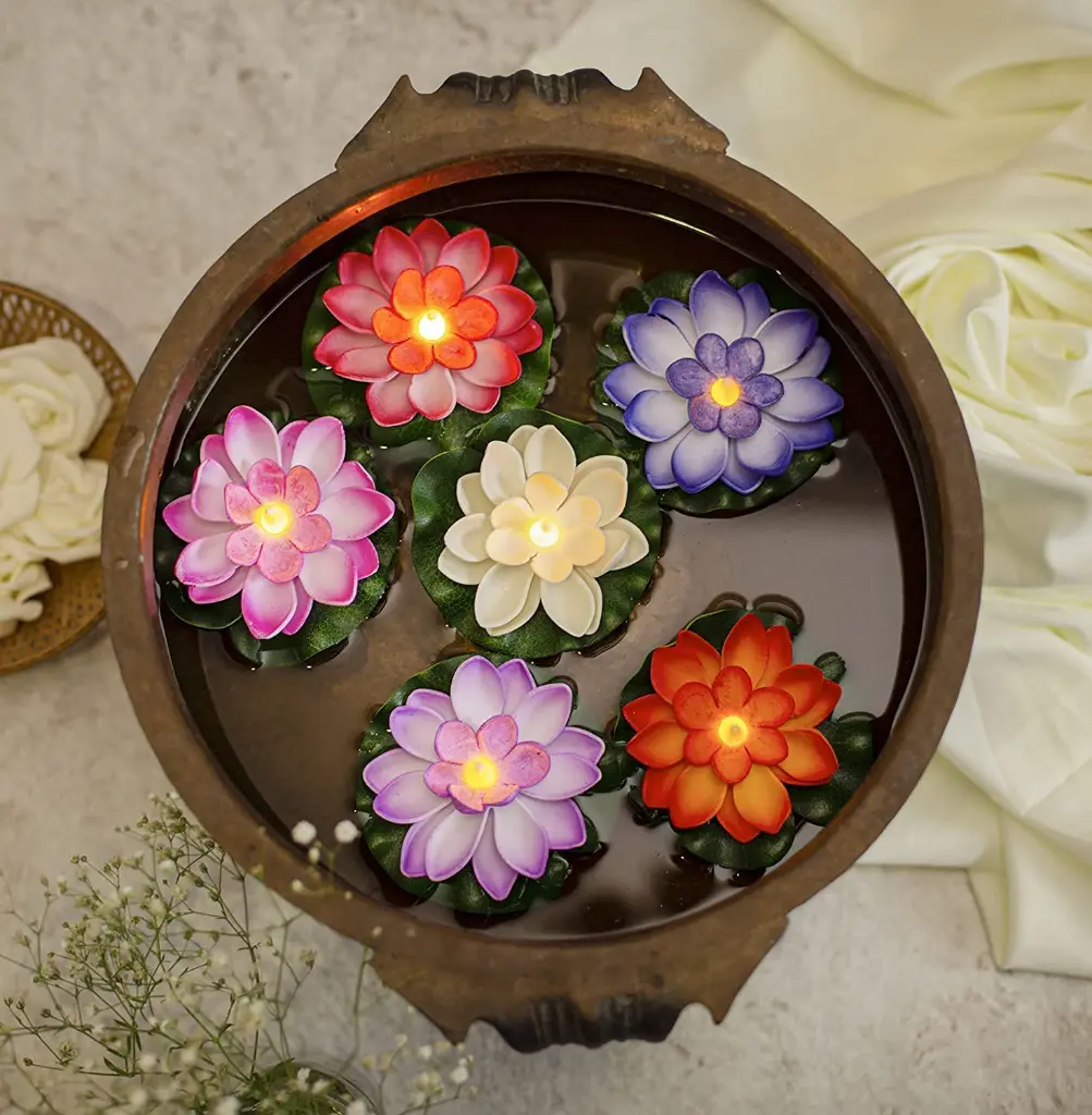 Lotus Floating Led Candles (Pack of 6) 3.webp
