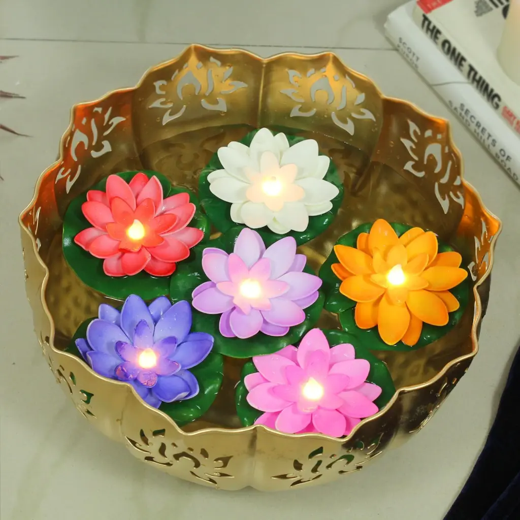 Lotus Floating Led Candles (Pack of 6) 2.webp