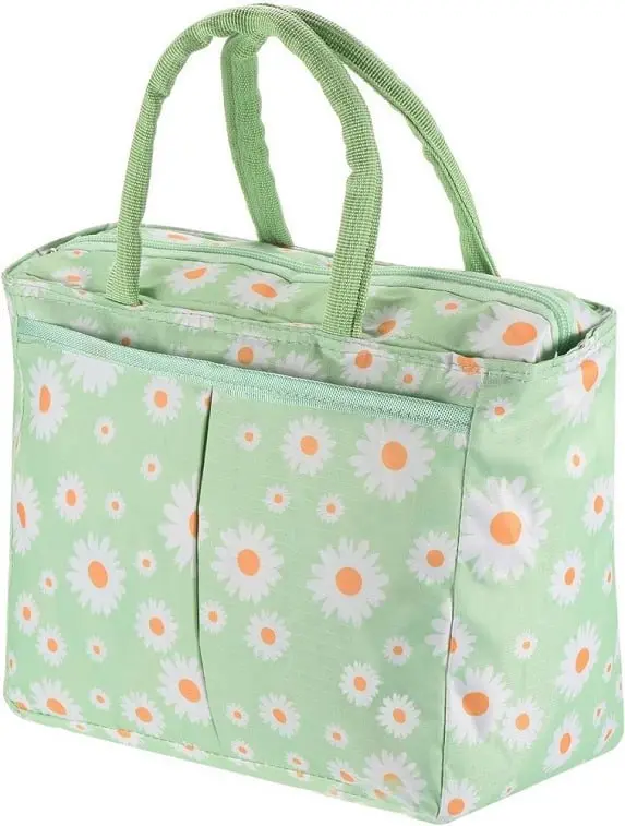 [KBS-676] Insulated Lunch Box Bag (Large, Flower Design)