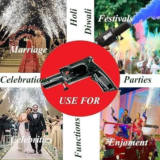 [KBS-562] Cold Pyro Gun for Holi, Diwali, Haldi, Barat, Parties, Events & Celebrations | Battery & Pyro Not Included