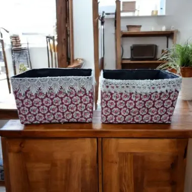 Mini Storage Basket with Lace