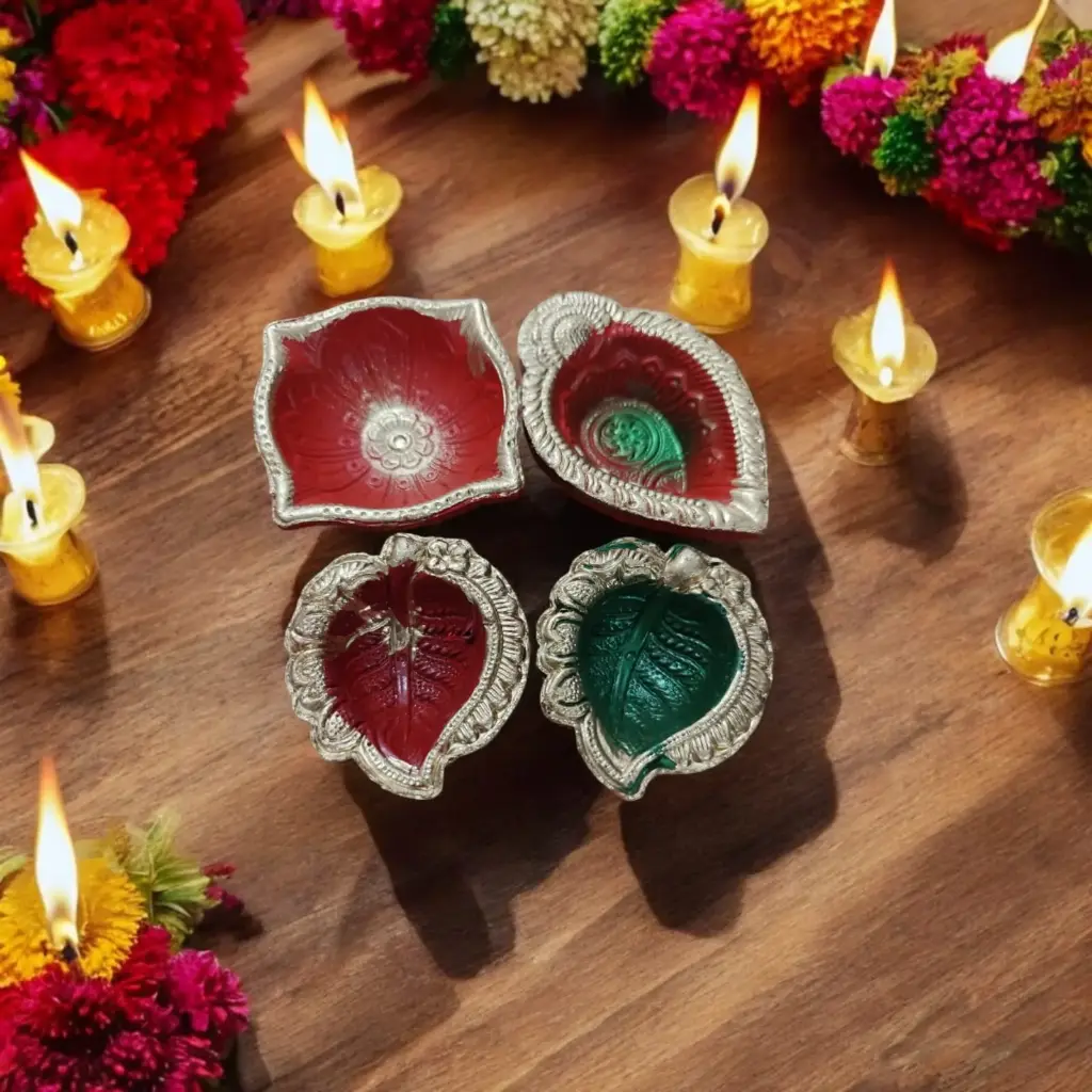 [KBS-555] Multicolor Mitti Diya (4 Pcs)