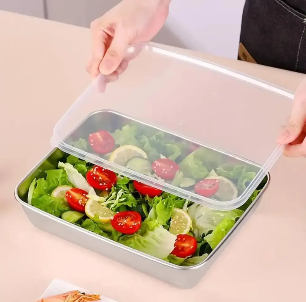 [KBS-302] SS FOOD TRAY WITH LID