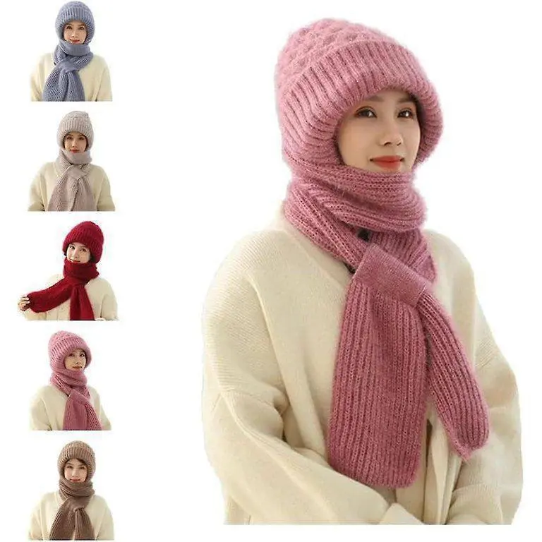 Women Woolen Cap with Mufflers