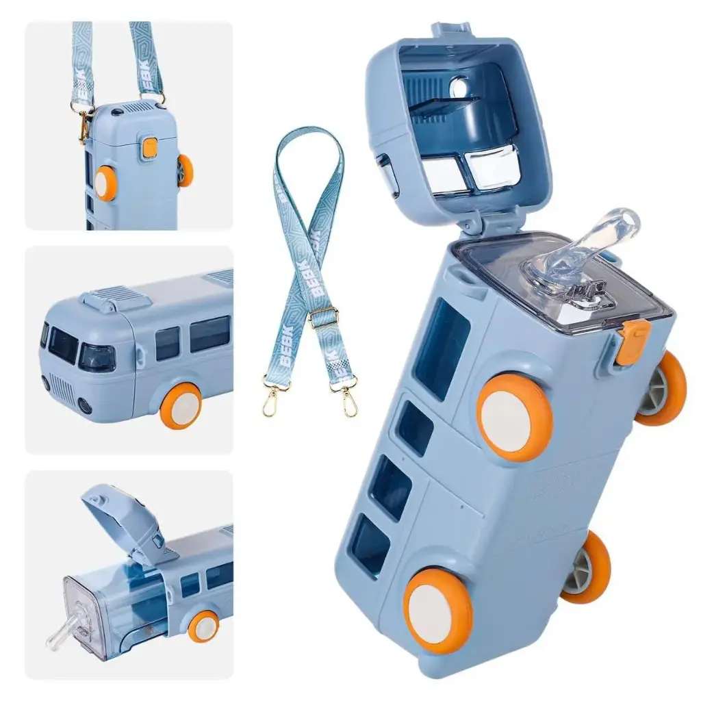 [KBS-803] Bus Shape Water Bottle with Straw