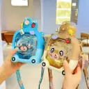 Bear Shaped Water Bottle with straw & strap - 1000ml (1988)