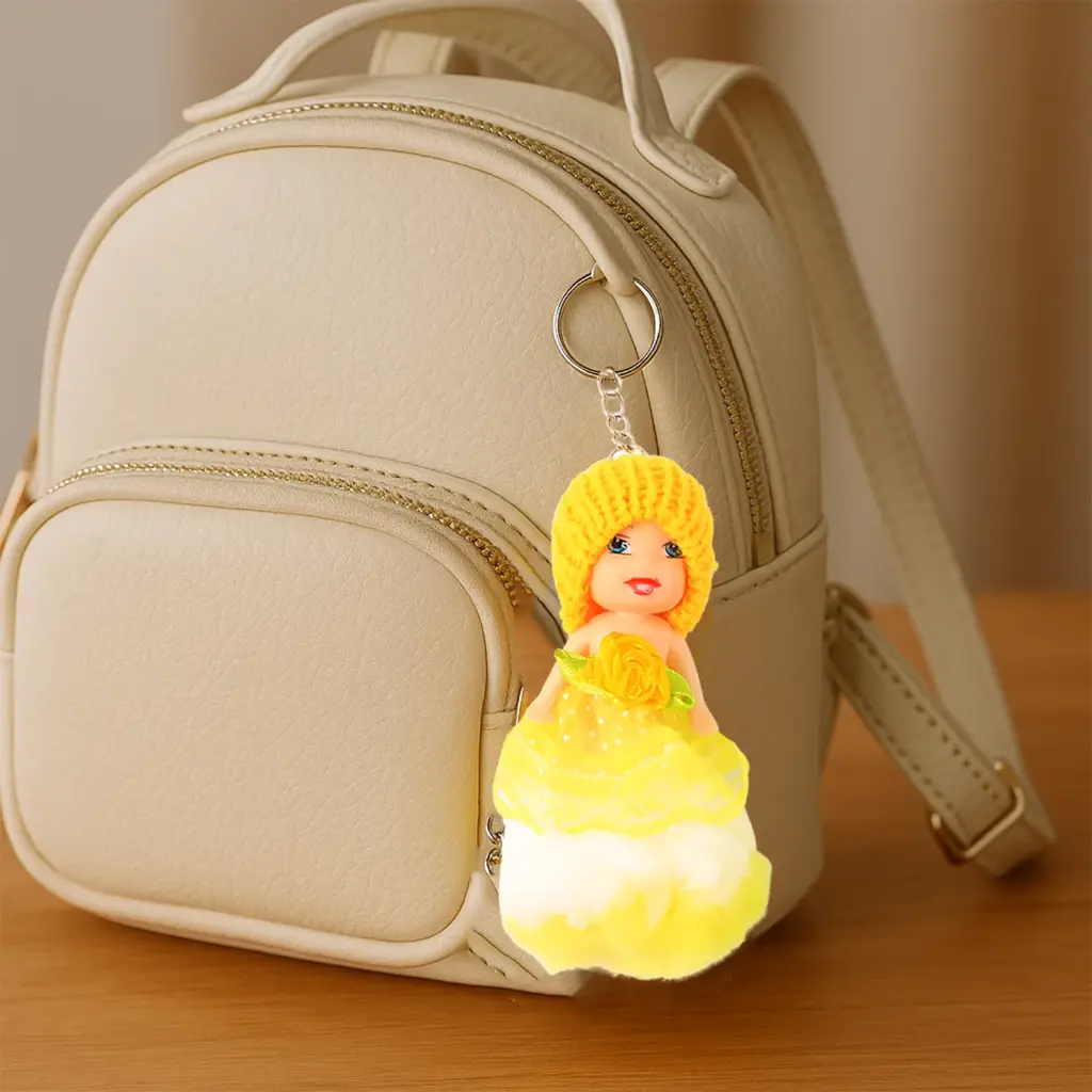 Kids Doll Keychain - Yellow