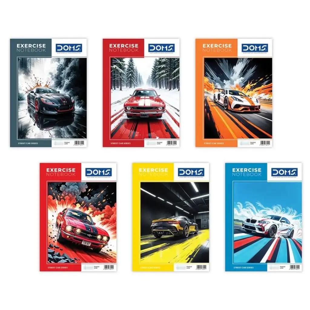 DOMS Single Line Street Car Series Notebook (172 Pages)