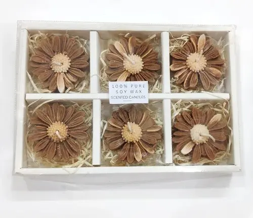 [KBS-1235] Soy Wax Floating Flower Scented Candle Set (6 Pcs)