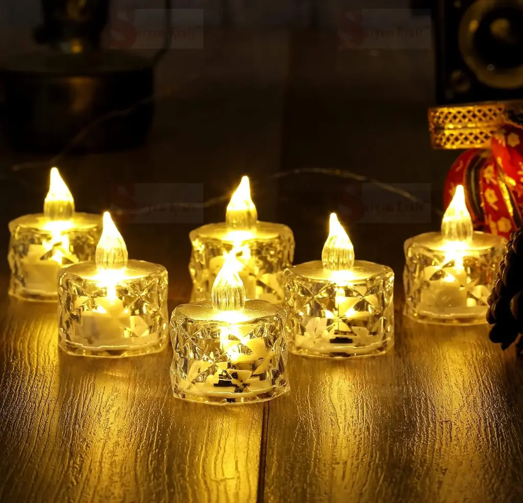 [KBS-1240] Crystal LED Tea Light Candle - BIG 6 CM