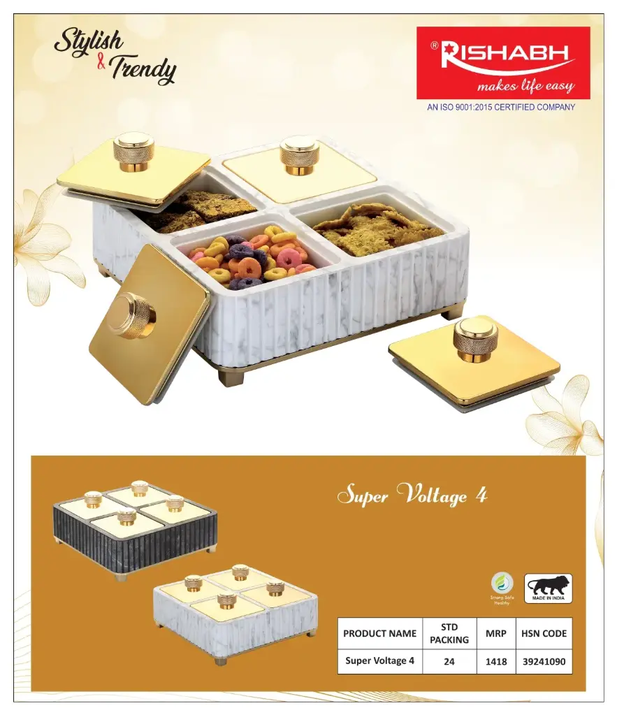 [KBS-1286] Rishabh Super Voltage 4 Dry Fruit Serving Set