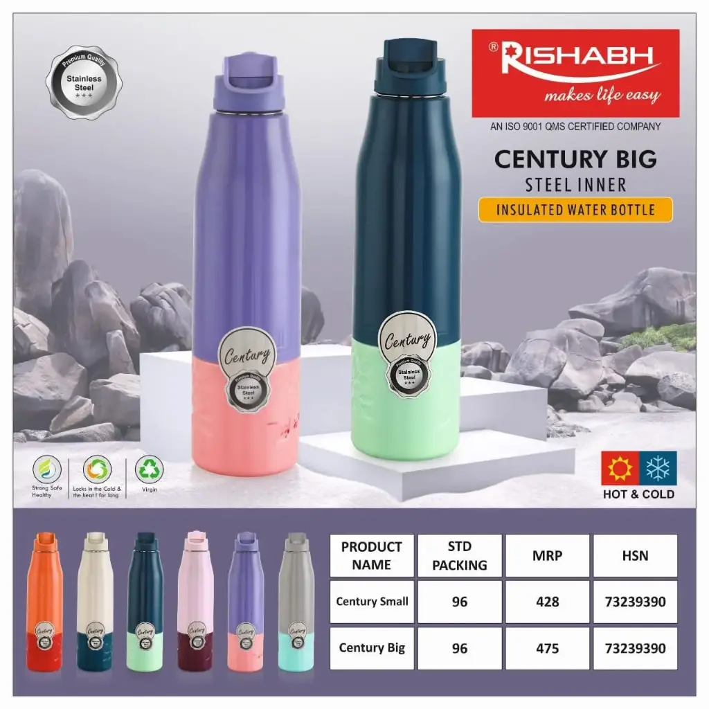 [KBS-1294] Rishabh Century Big Stainless Steel Insulated Water Bottle 