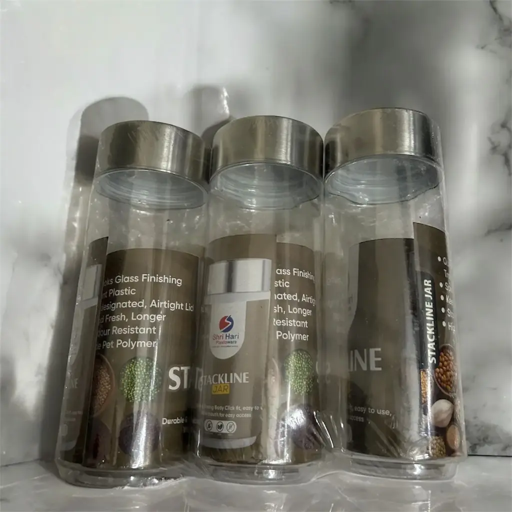 [KBS-1296] Shri Hari Stackline Jar 1200 (3 Pcs Set) - Kitchen Storage Container 