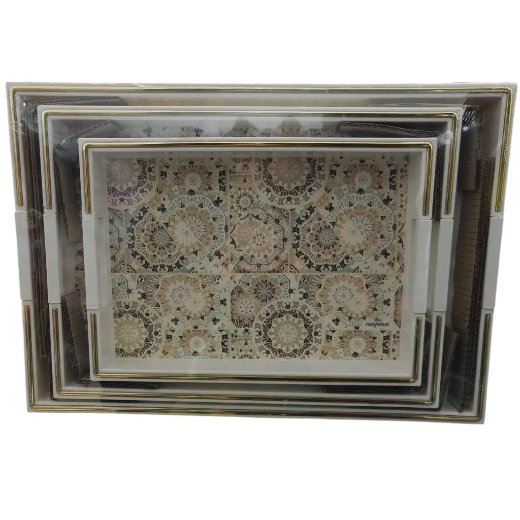 Nayasa Modern Royal Serving Tray Set of 3 (Small, Medium & Large)