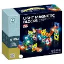 49 Pcs Light Magnetic Tiles for Kids – 3D STEM Building Blocks & Marble Run Toy Set 